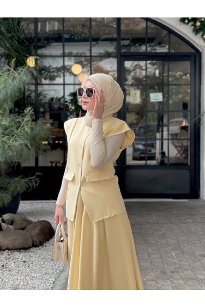 Louisa Vest Top in Dusty Yellow Louisa Vest Top in Dusty Yellow