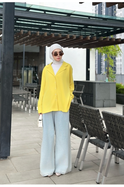 Stella Oversized Shirt in Lemon Stella Oversized Shirt in Lemon