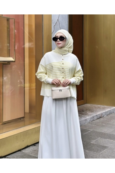 Oversized Striped Cardigan in Lemon Oversized Striped Cardigan in Lemon